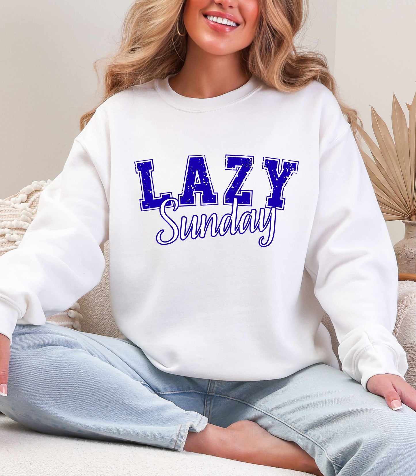 Lazy Sunday Graphic Sweatshirt – Cozy Weekend Vibes Shirt