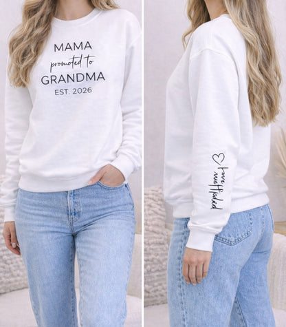 Mama Promoted to Grandma Sweatshirt – Est. 2026