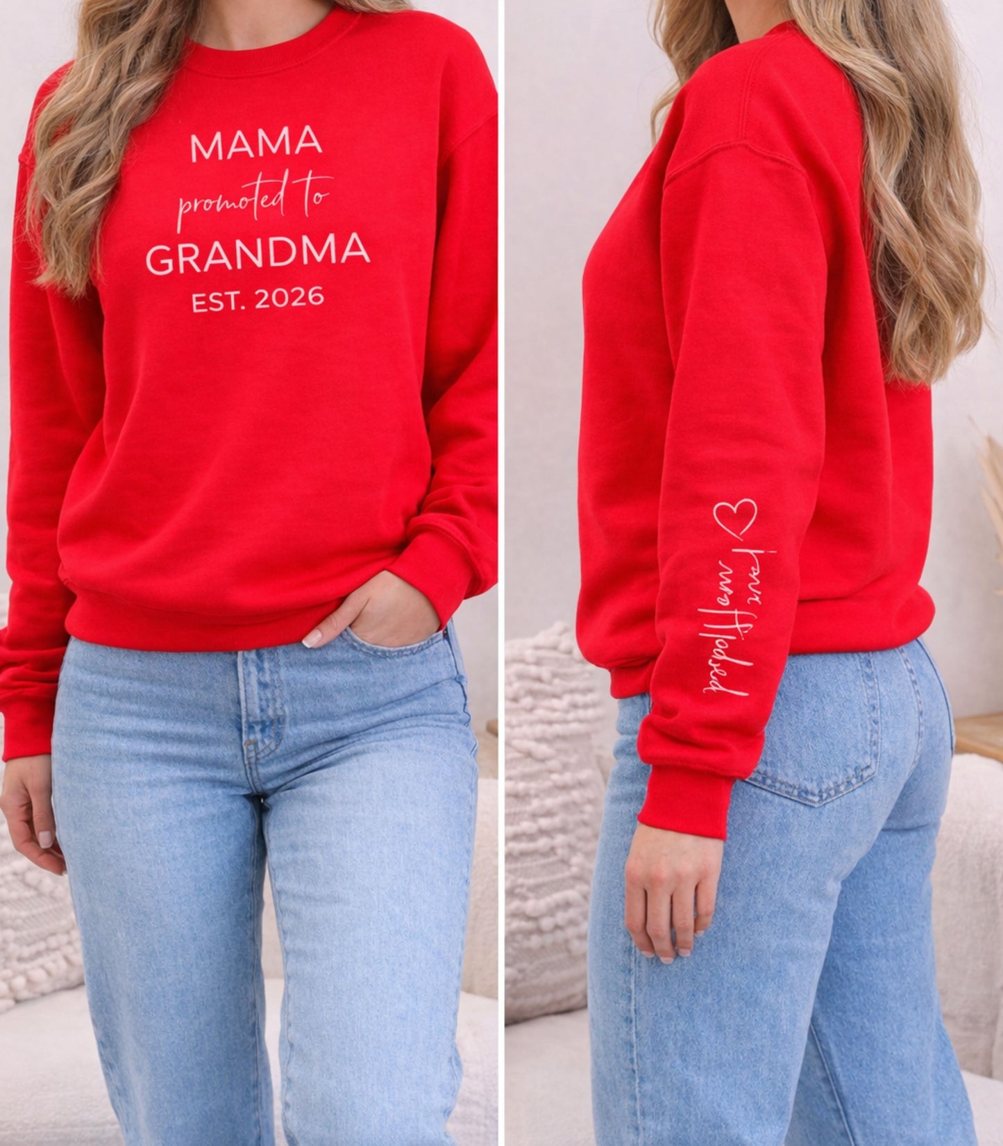 Mama Promoted to Grandma Sweatshirt – Est. 2026