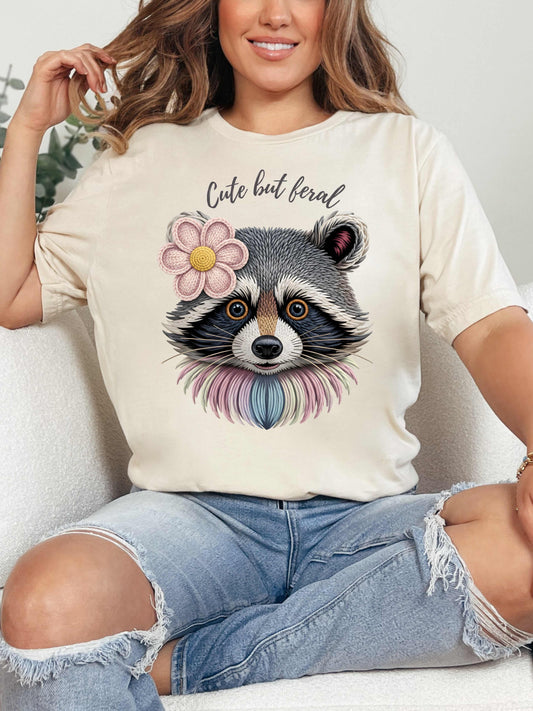 Cute But Feral Raccoon T-Shirt