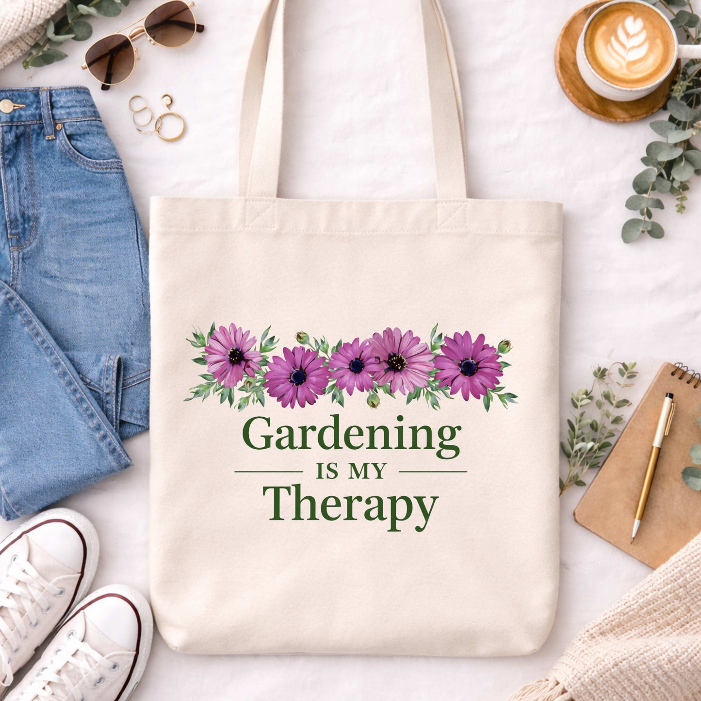 Gardening Is My Therapy Tote Bag