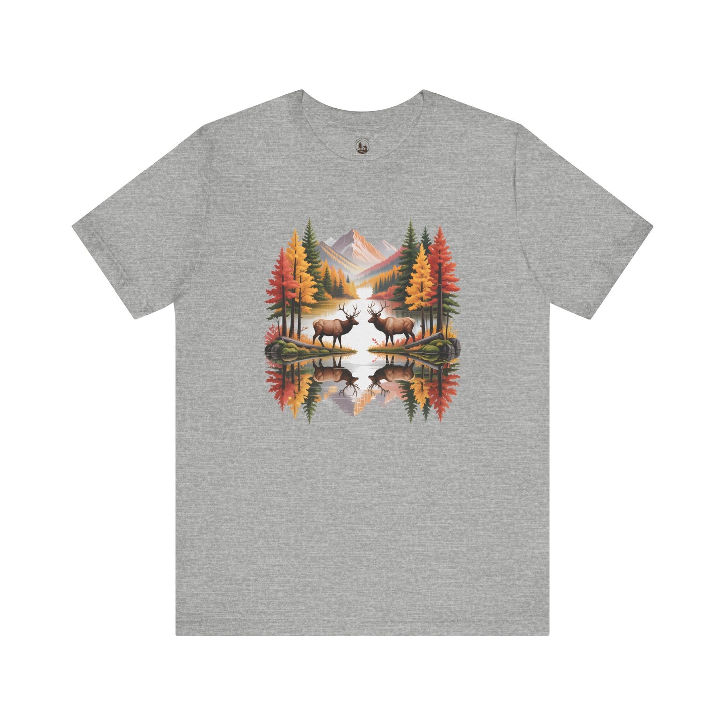 Autumn Wilderness Elk Reflection Unisex T-Shirt