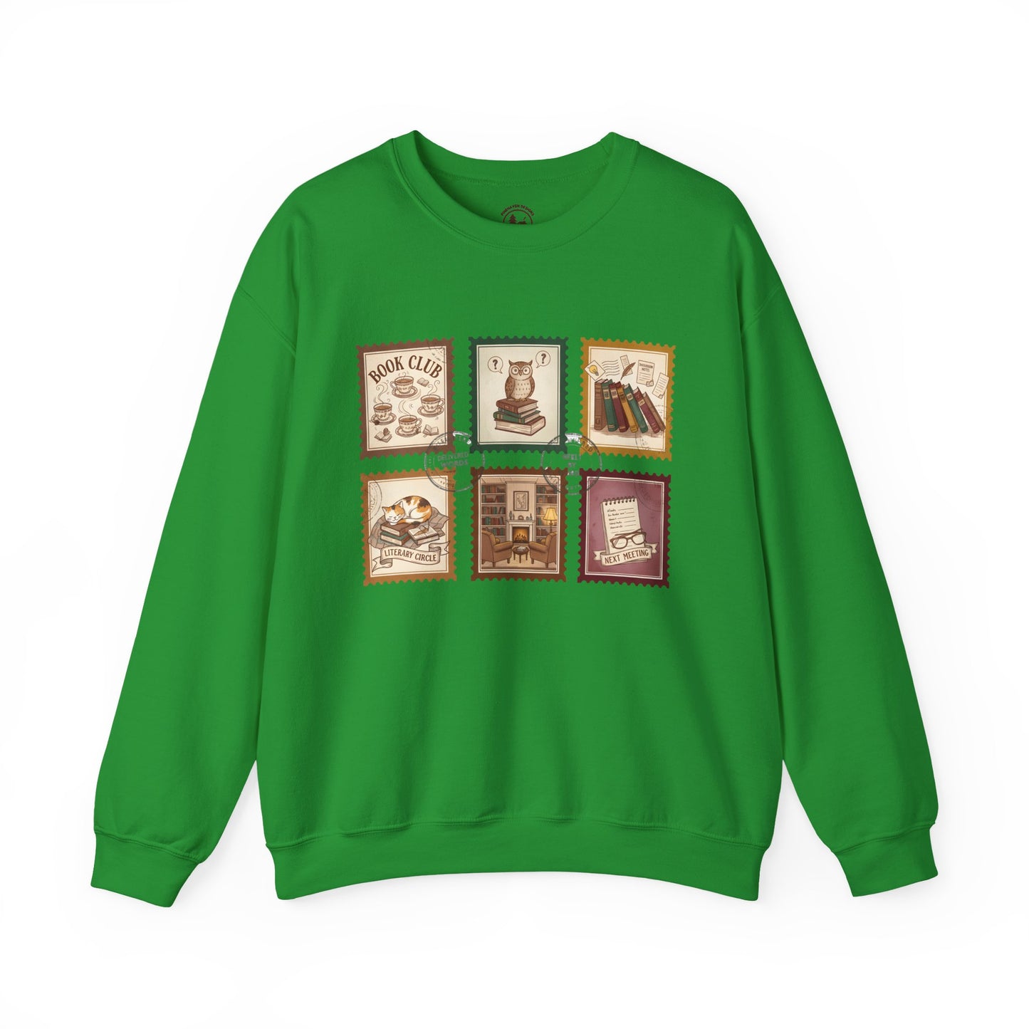 Book Club Crewneck Sweatshirt – Cozy Literary Stamp Design Unisex