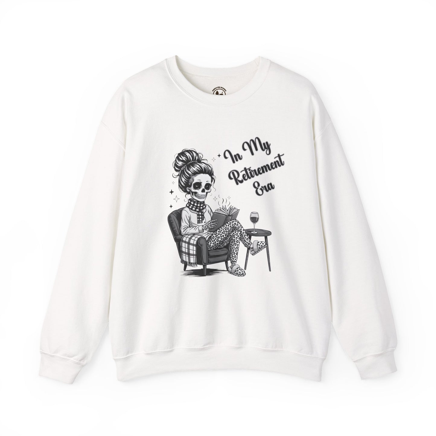 In My Retirement Era Skeleton Graphic Sweatshirt – Cozy Funny Pink Crewneck