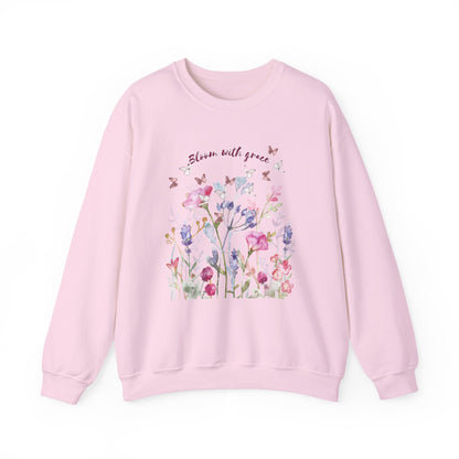 Bloom with Grace Floral  Crewneck Sweater