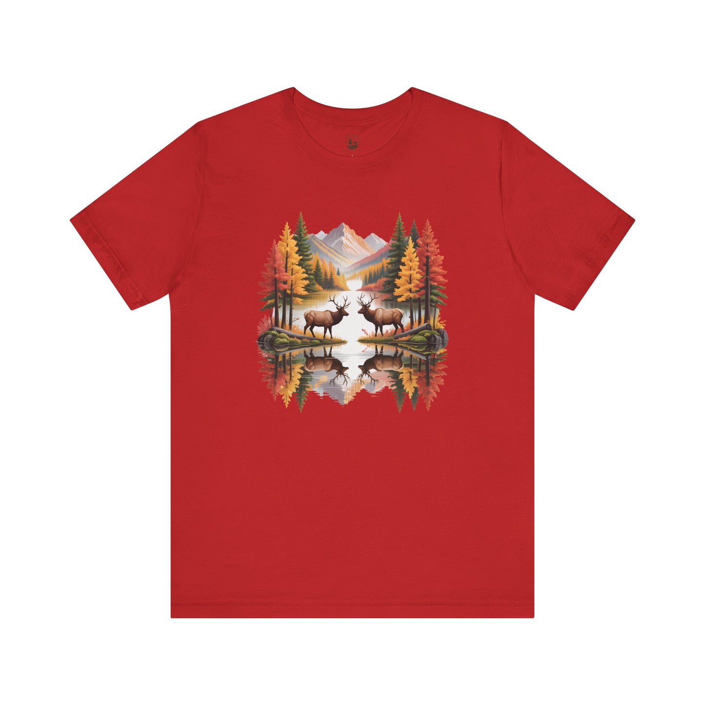 Autumn Wilderness Elk Reflection Unisex T-Shirt