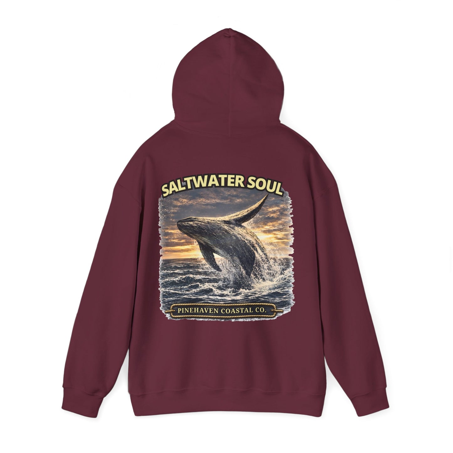 Saltwater Soul Whale Hoodie, Pinehaven Coastal Co Hoodie