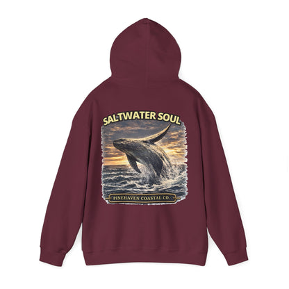 Saltwater Soul Whale Hoodie, Pinehaven Coastal Co Hoodie