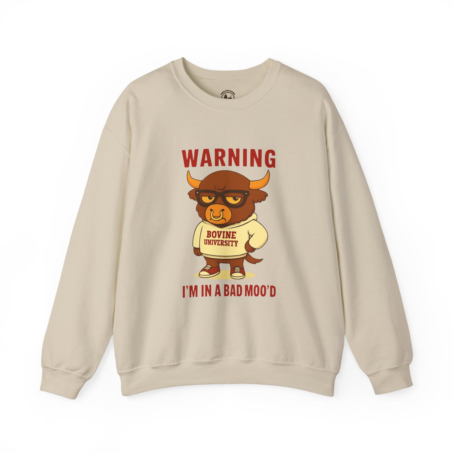 Warning I’m in a Bad Moo’d Funny Bull Crewneck Sweatshirt