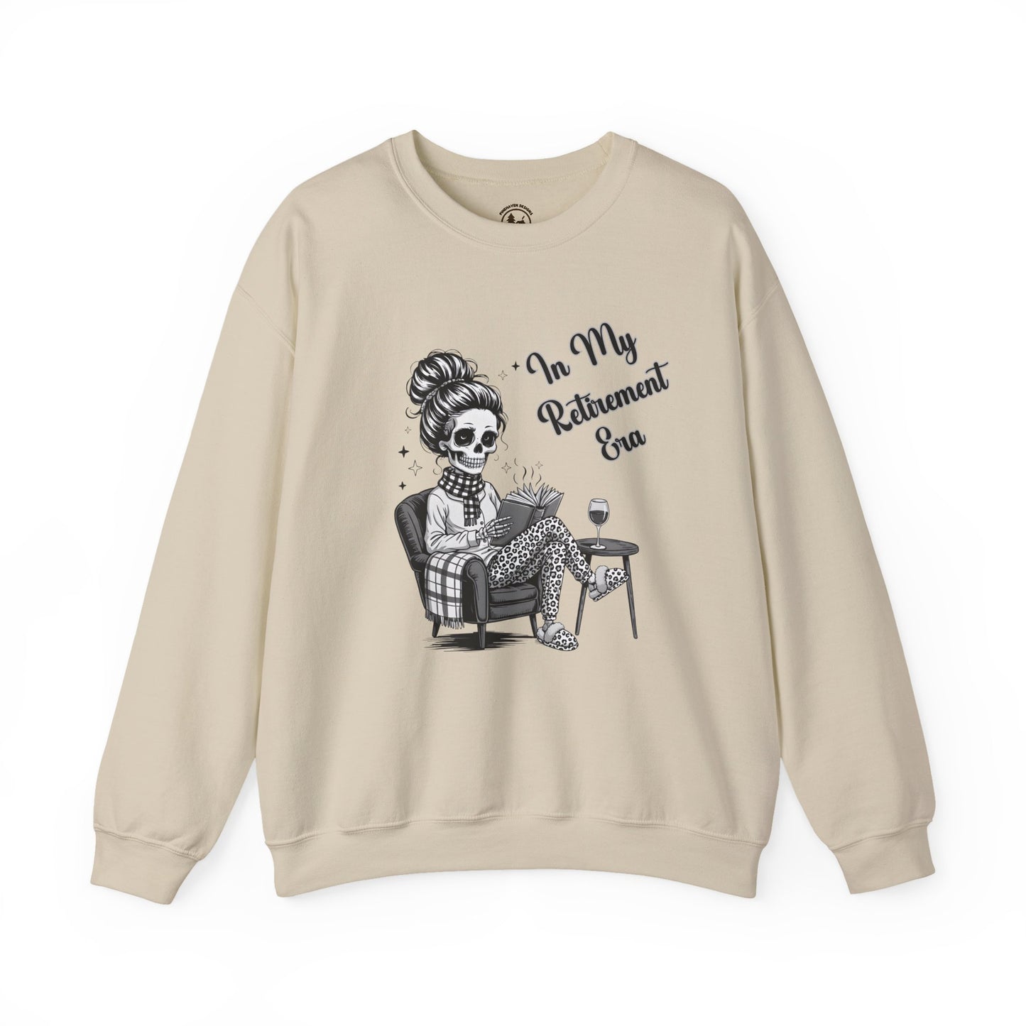 In My Retirement Era Skeleton Graphic Sweatshirt – Cozy Funny Pink Crewneck