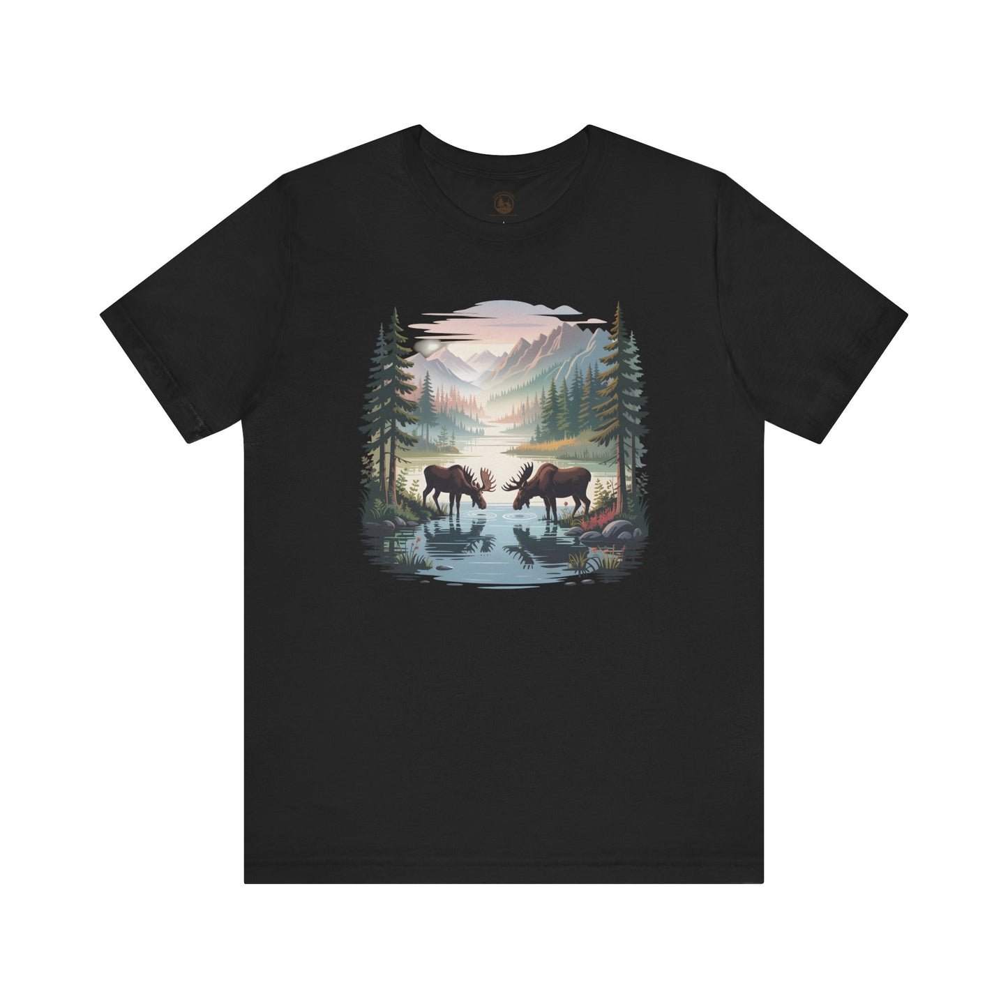 Men's Unisex Outdoor Wilderness T-Shirt With Moose