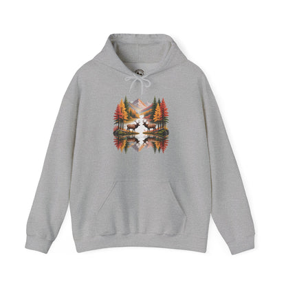Autumn Elk Mountain Hoodie – Wildlife Nature Scene Sweatshirt