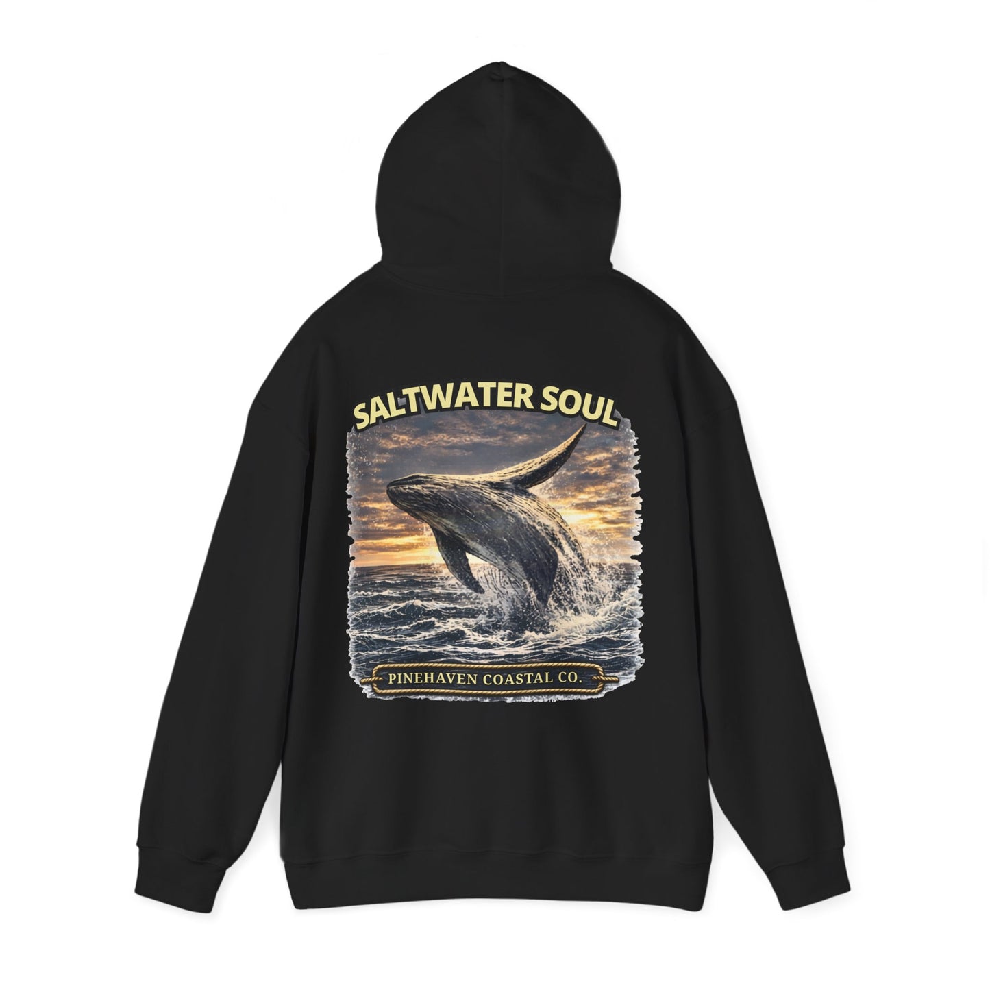 Saltwater Soul Whale Hoodie, Pinehaven Coastal Co Hoodie
