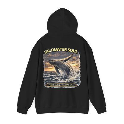 Saltwater Soul Whale Hoodie, Pinehaven Coastal Co Hoodie