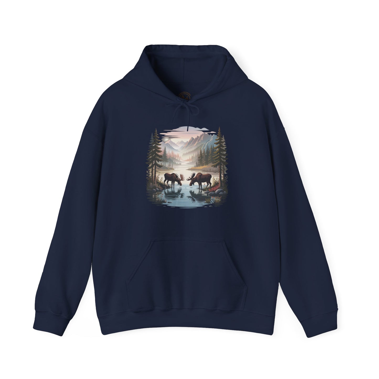 Moose Wilderness  Hooded Sweatshirt | Nature Mountain Landscape Unisex