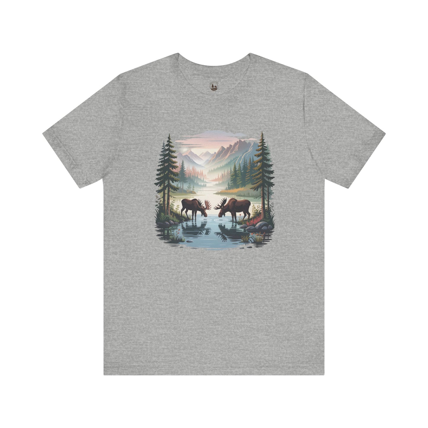 Moose Wilderness T-Shirt | Nature Mountain Landscape Graphic Tee Unisex