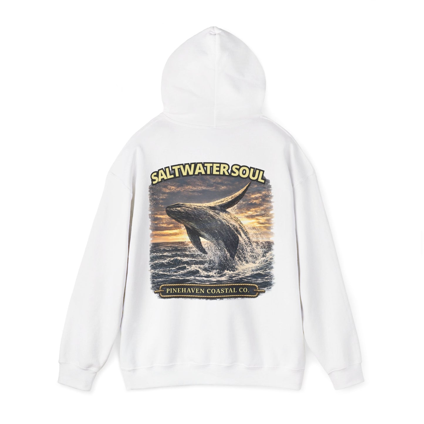 Saltwater Soul Whale Hoodie, Pinehaven Coastal Co Hoodie