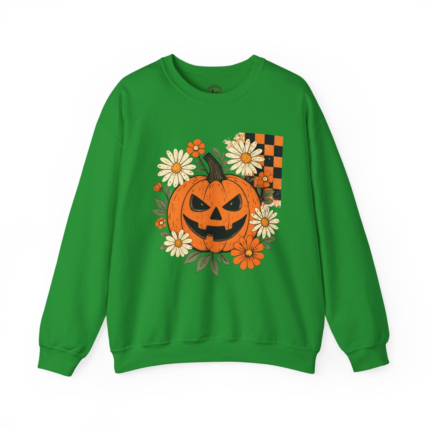 Smiling Jack O’Lantern Pumpkin Shirt | Cute Halloween Floral Sweatshirt