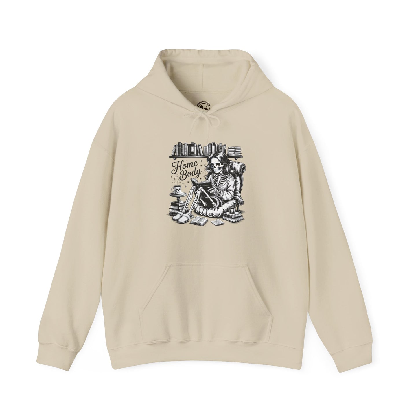 Home Body Hoodie | Skeleton Reading Book Lover Hooded Sweatshirt Unisex