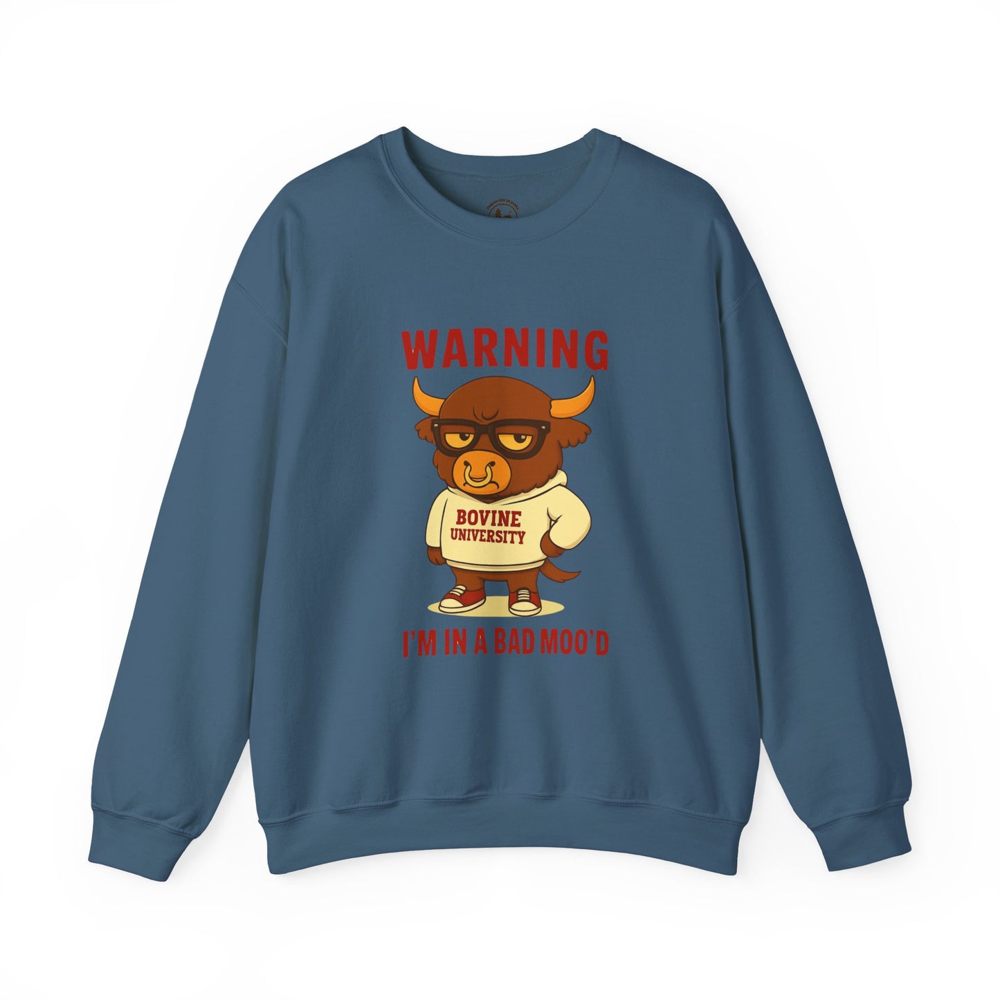 Warning I’m in a Bad Moo’d Funny Bull Crewneck Sweatshirt