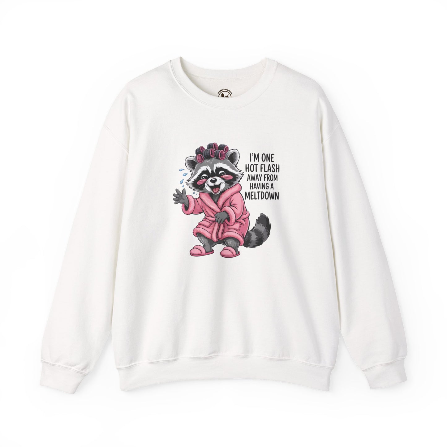 Humorous Raccoon Sweatshirt - Perfect for Ladies' Night, Cozy Days, Birthday Gifts, Hot Flash Humor