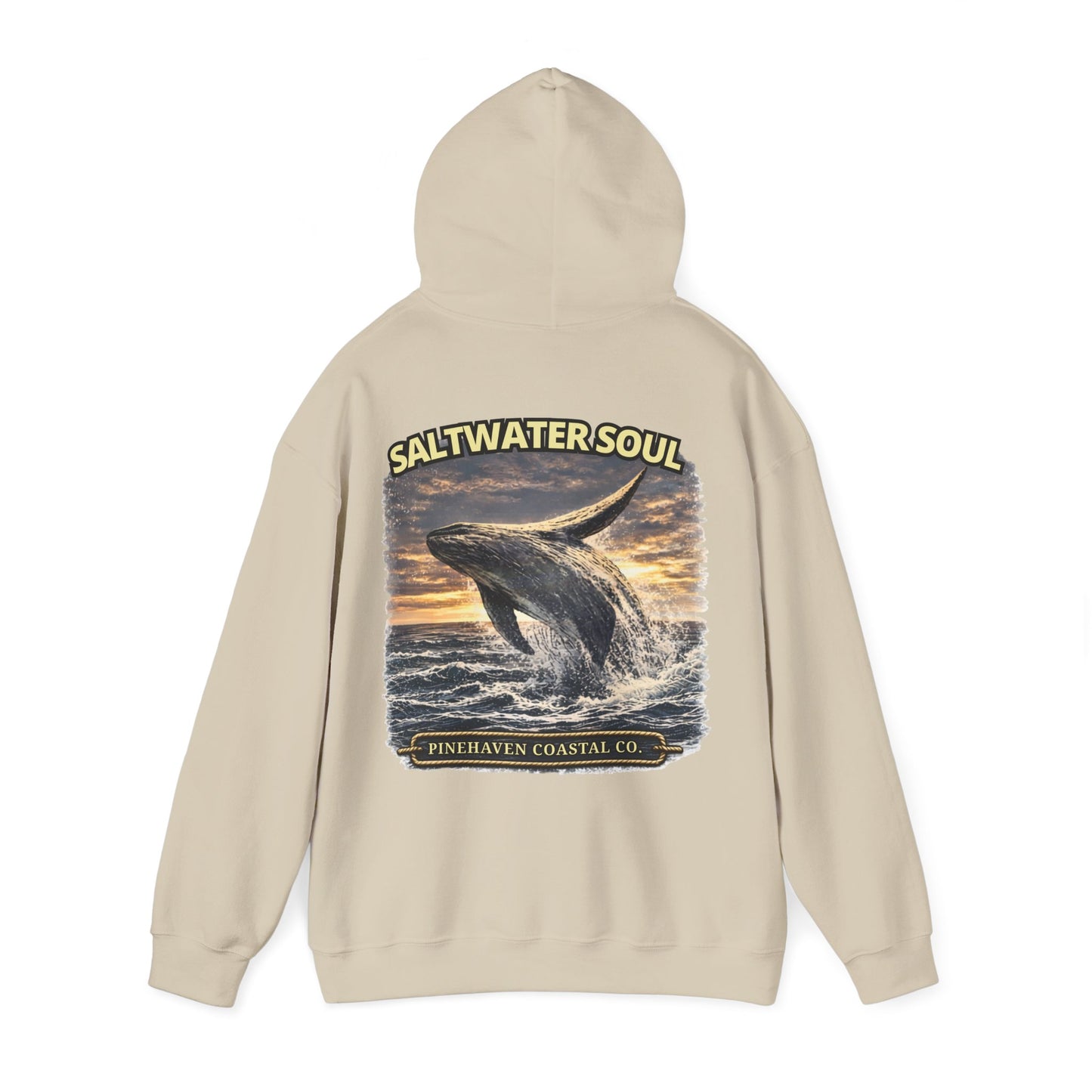 Saltwater Soul Whale Hoodie, Pinehaven Coastal Co Hoodie