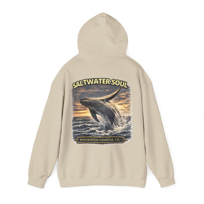 Saltwater Soul Whale Hoodie, Pinehaven Coastal Co Hoodie