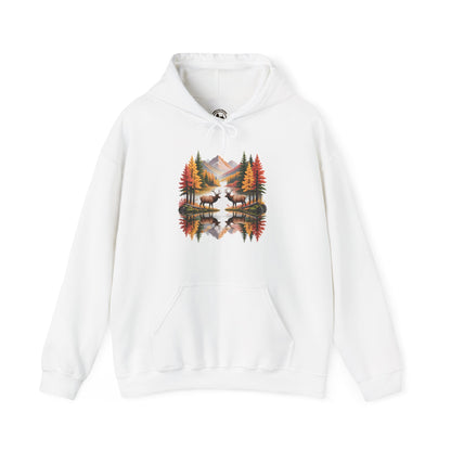 Autumn Elk Mountain Hoodie – Wildlife Nature Scene Sweatshirt