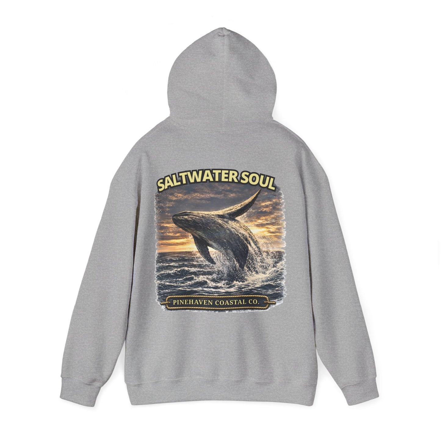 Saltwater Soul Whale Hoodie, Pinehaven Coastal Co Hoodie