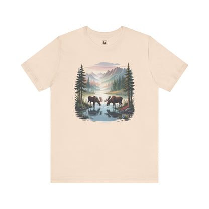 Men's Unisex Outdoor Wilderness T-Shirt With Moose