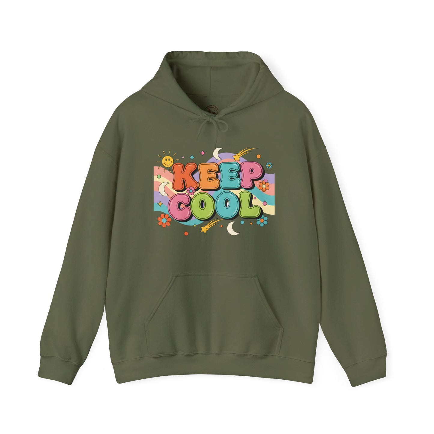 Keep Cool Hoodie – Retro 70s Style Unisex Graphic Hooded Sweatshirt