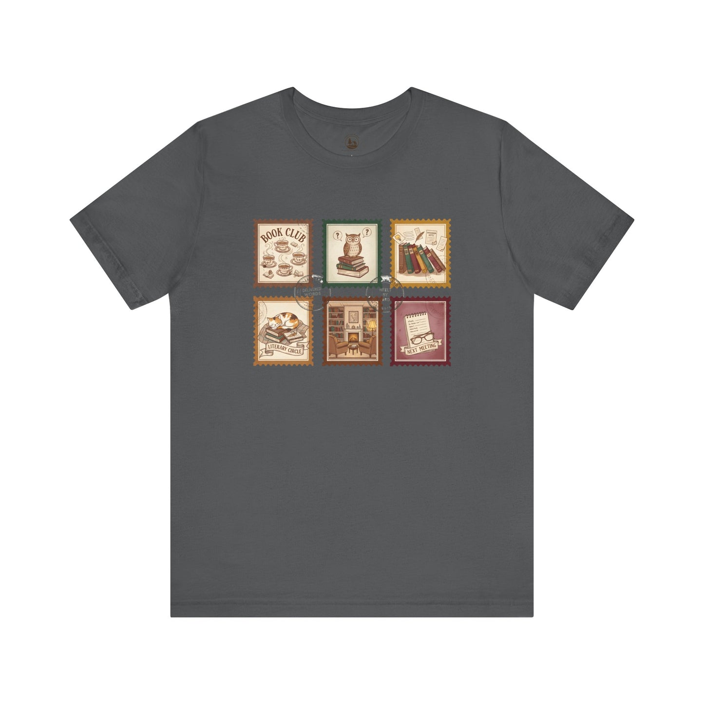 Book Club T-Shirt – Vintage Literary Stamp Design Unisex Tee for Readers