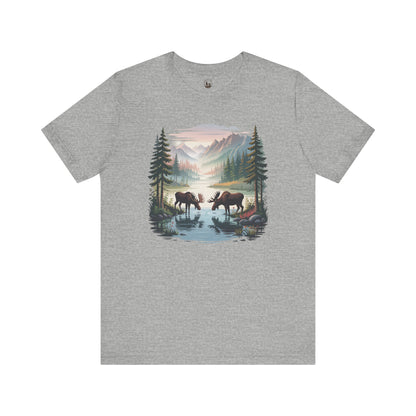 Men's Unisex Outdoor Wilderness T-Shirt With Moose