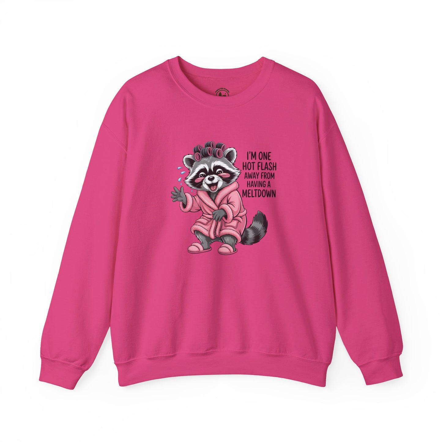 Humorous Raccoon Sweatshirt - Perfect for Ladies' Night, Cozy Days, Birthday Gifts, Hot Flash Humor