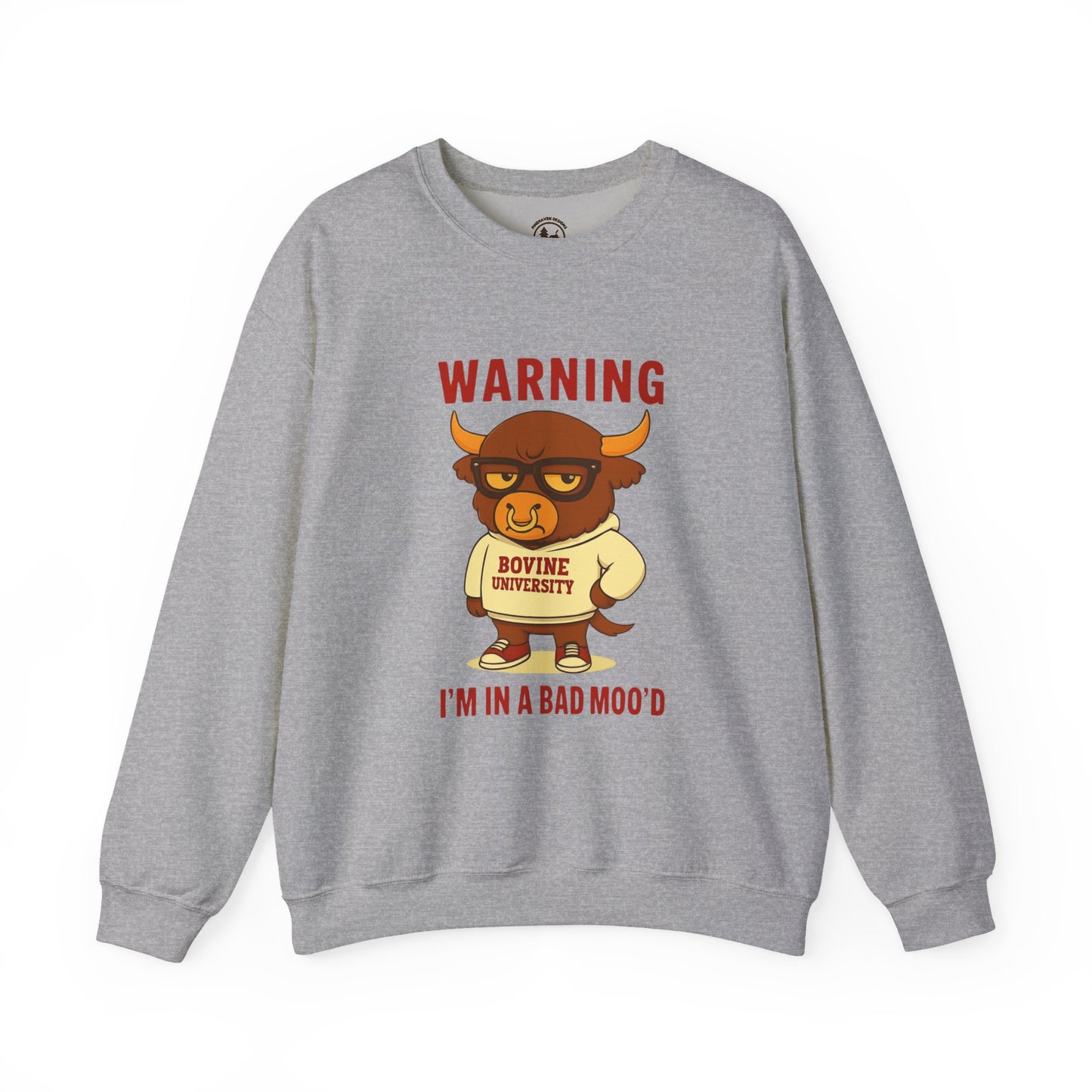 Warning I’m in a Bad Moo’d Funny Bull Crewneck Sweatshirt