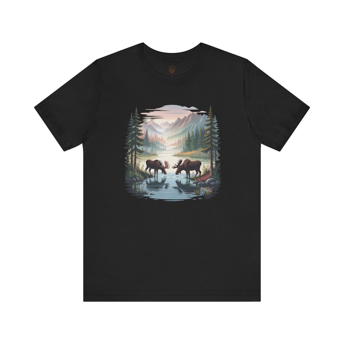 Moose Wilderness T-Shirt | Nature Mountain Landscape Graphic Tee Unisex