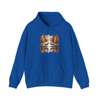 Autumn Elk Mountain Hoodie – Wildlife Nature Scene Sweatshirt